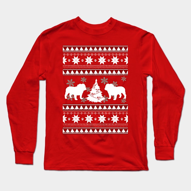 Christmas Xmas Dog Dogs Long Sleeve T-Shirt by fromherotozero